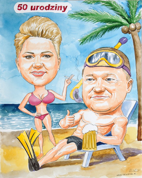 karykatura na urodziny
