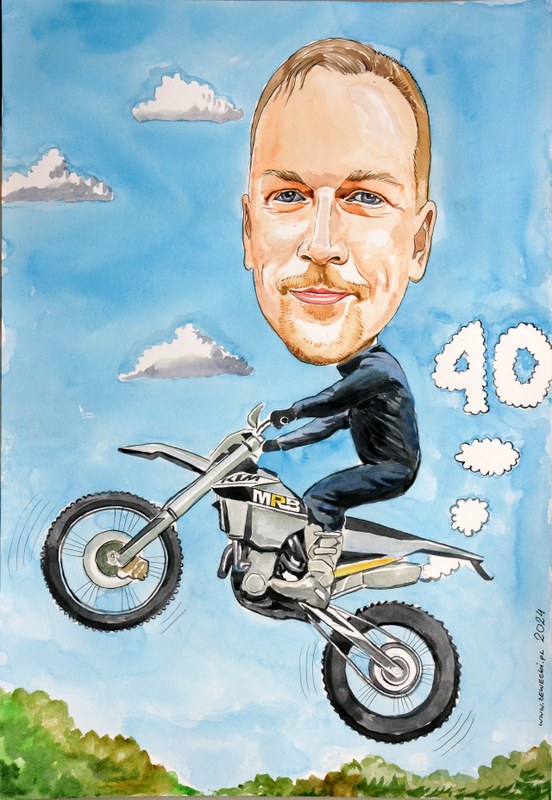 karykatura na 40 urodziny dla mczyzny