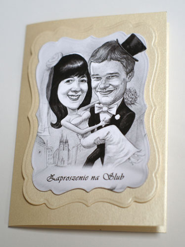 zaproszenie z karykaturą zaproszenie z obrazkiem Bydgoszcz Toruń