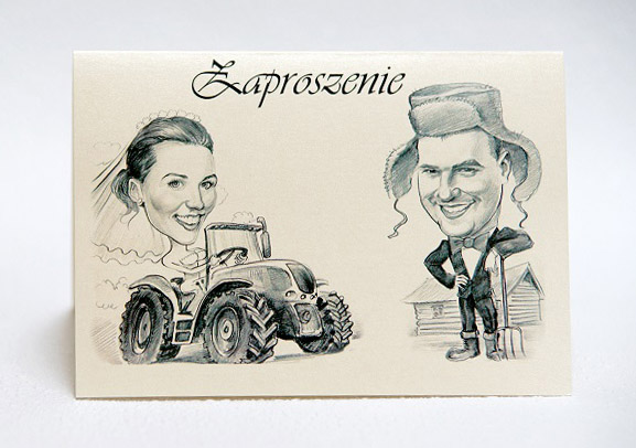 ślubne zaproszenia na wsi młoda na traktorze Bydgoszcz Toruń